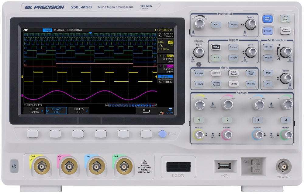 B&K Precision 2565-MSO 100 MHz 4-Channel Mixed Signal Oscilloscope