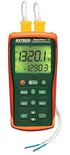 Extech EA15 EasyView Dual Input 7-Thermocouple Type Temperature Datalogger (Pre-Owned)