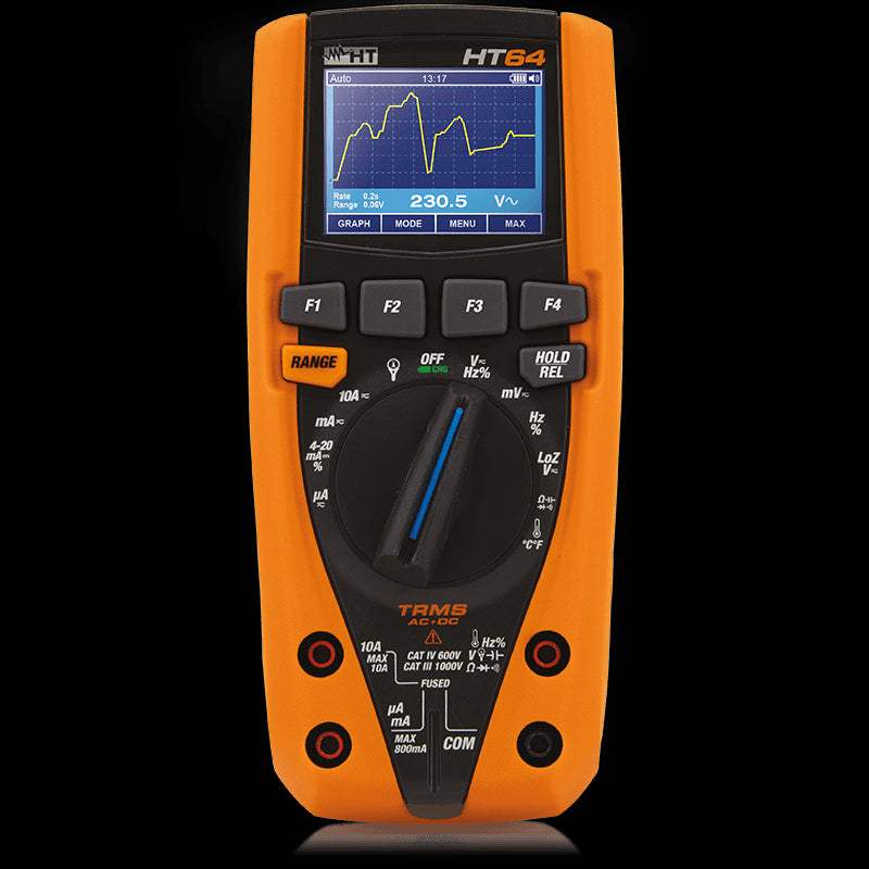 HT Instruments HT64 CAT IV 1000V 6000-Count True-RMS Digital Multimeter with Data Logger