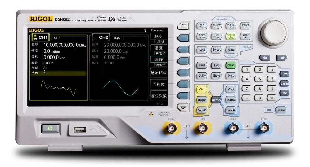 Rigol DG4062 60 MHz Dual-Channel Function/Arbitrary Waveform Generator