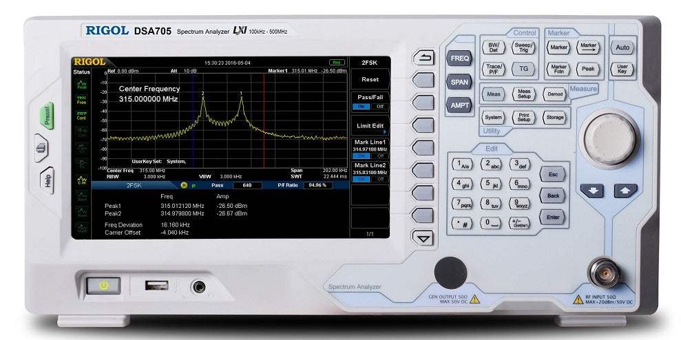 RIGOL DSA705 500 MHz Spectrum Analyzer