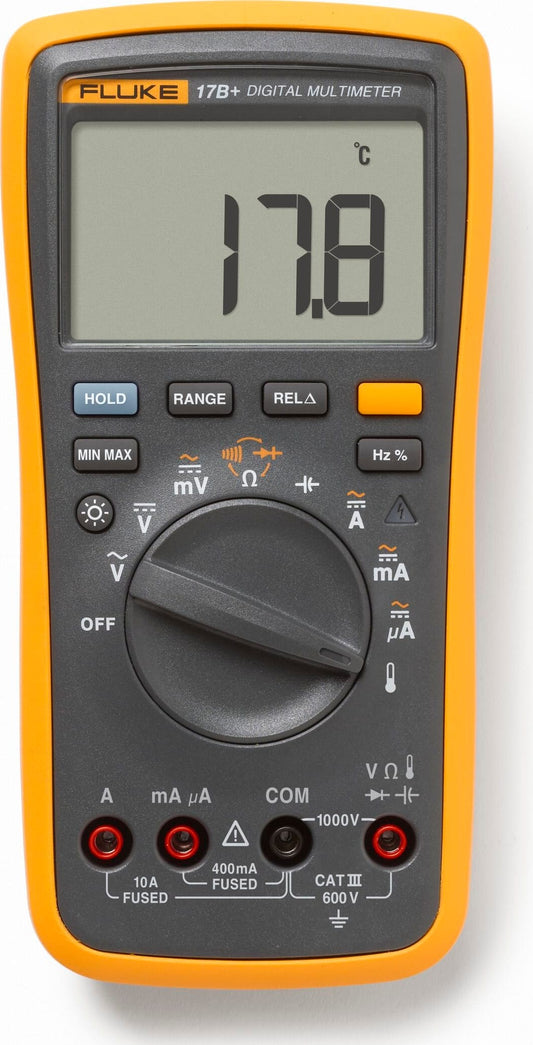 FLUKE 17B+ Digital Multimeter (1000V/10A) with Temperature and Frequency-ValueTronics