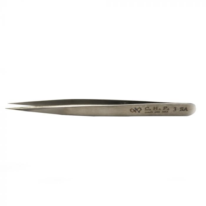 Stainless Steel Non-Magnetic Precision Tweezers with Very Fine Point Tips  for Microelectronics Applications, 4-3/4 Length