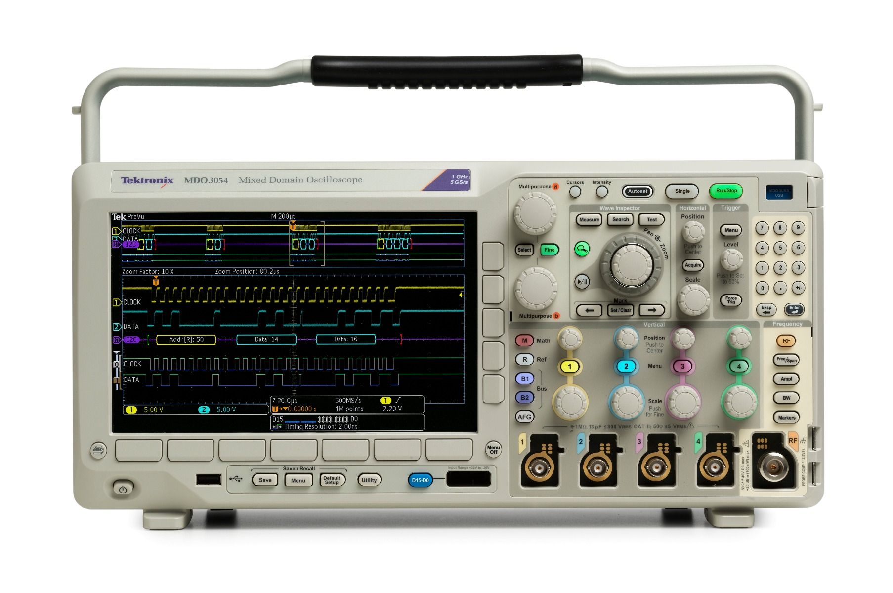 MDO3054 Tektronix Mixed Domain Oscilloscope - Mixed Domain